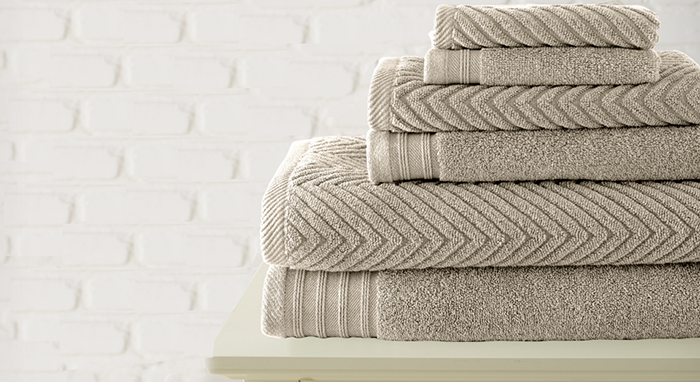 CASABLANCA JACQUARD TOWEL HERRINGBONE COLLECTION IVORY